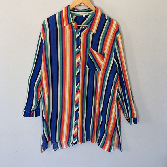 Velzera Multicolor Button Down Shirt 1XL - Picture 2 of 8